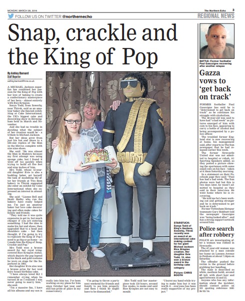 The Northern Echo’s report on the confectionary king of pop