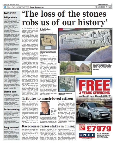 The Northern Echo’s report on the Viking artefacts 