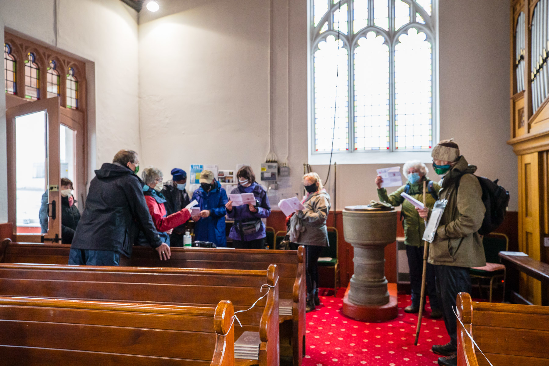 Prayers before setting off from St Albans Church, Trimdon Grange to St Helens, Kelloe Pictures: KEITH BLUNDY