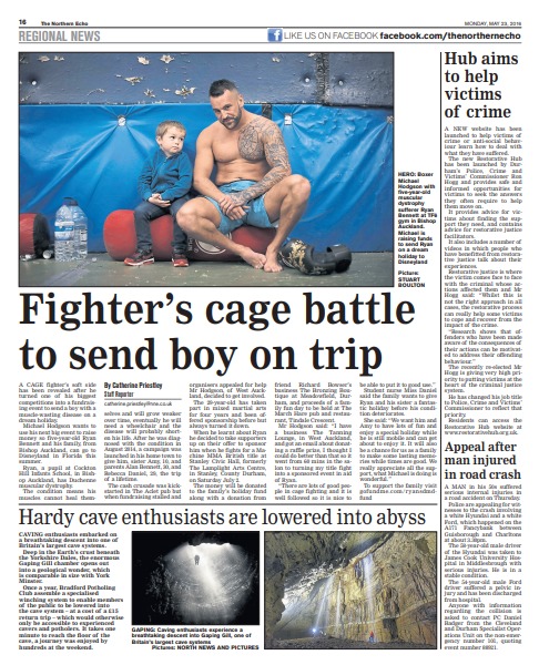 The Northern Echo’s report on the cage fighter fundraiser