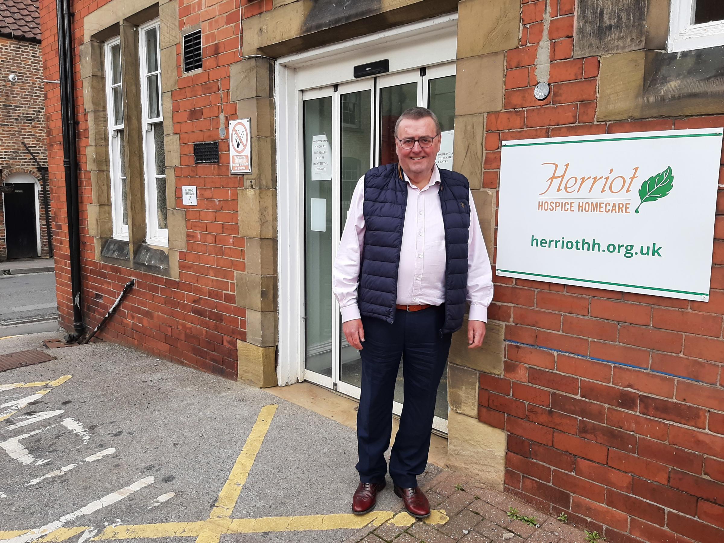 Tony Collins, chief executive of Herriot Hospice Homecare, outside the Lambert Hospital