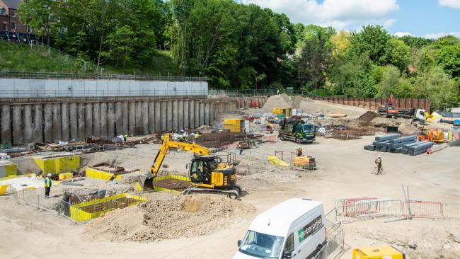 Construction of a large retaining wall has paved the way for the Milburngate development