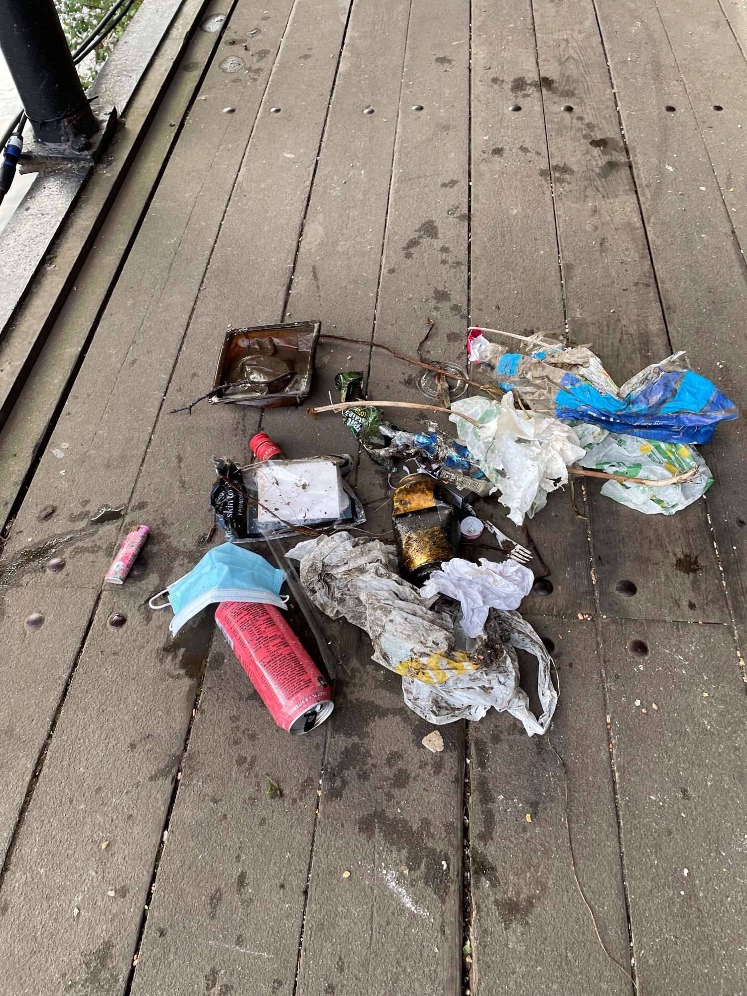 Rubbish being cleared from the River Wear in Durham City centre