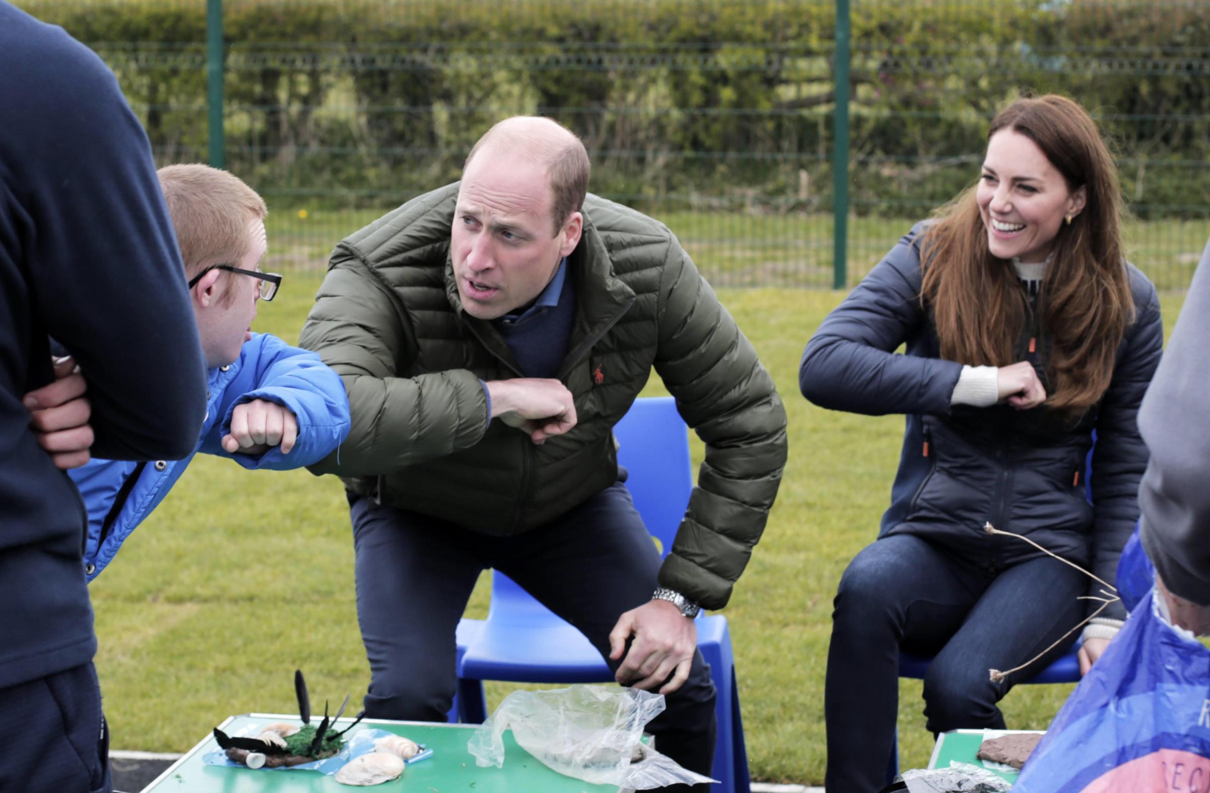 The Duke and Duchess of Cambridge at the Cheesy Waffles Project in Durham Picture: STUART BOULTON