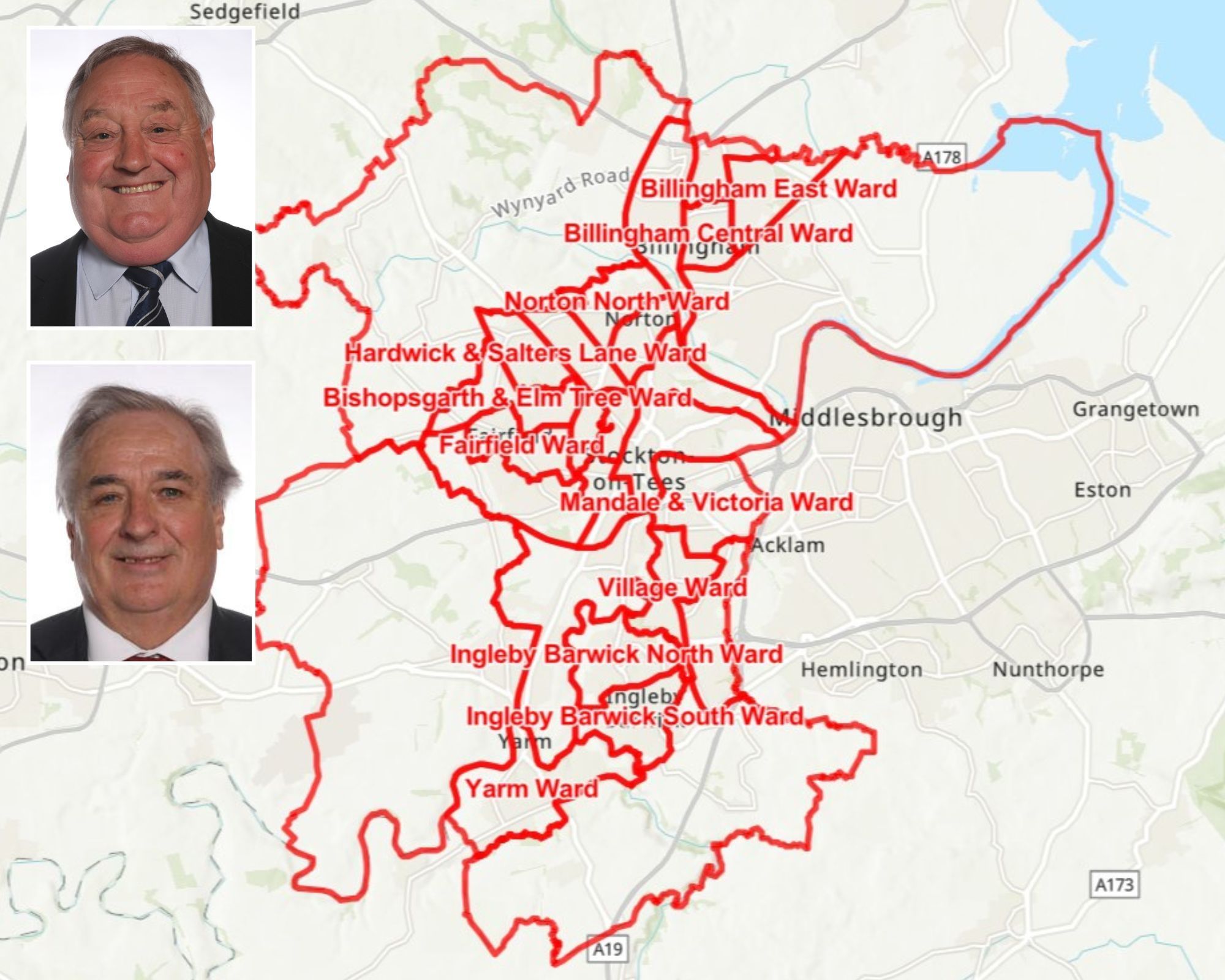 Councillors Ted Strike (top) and Bob Cook (bottom) from Stockton Council discussed steps to fix an error concerning electoral boundaries