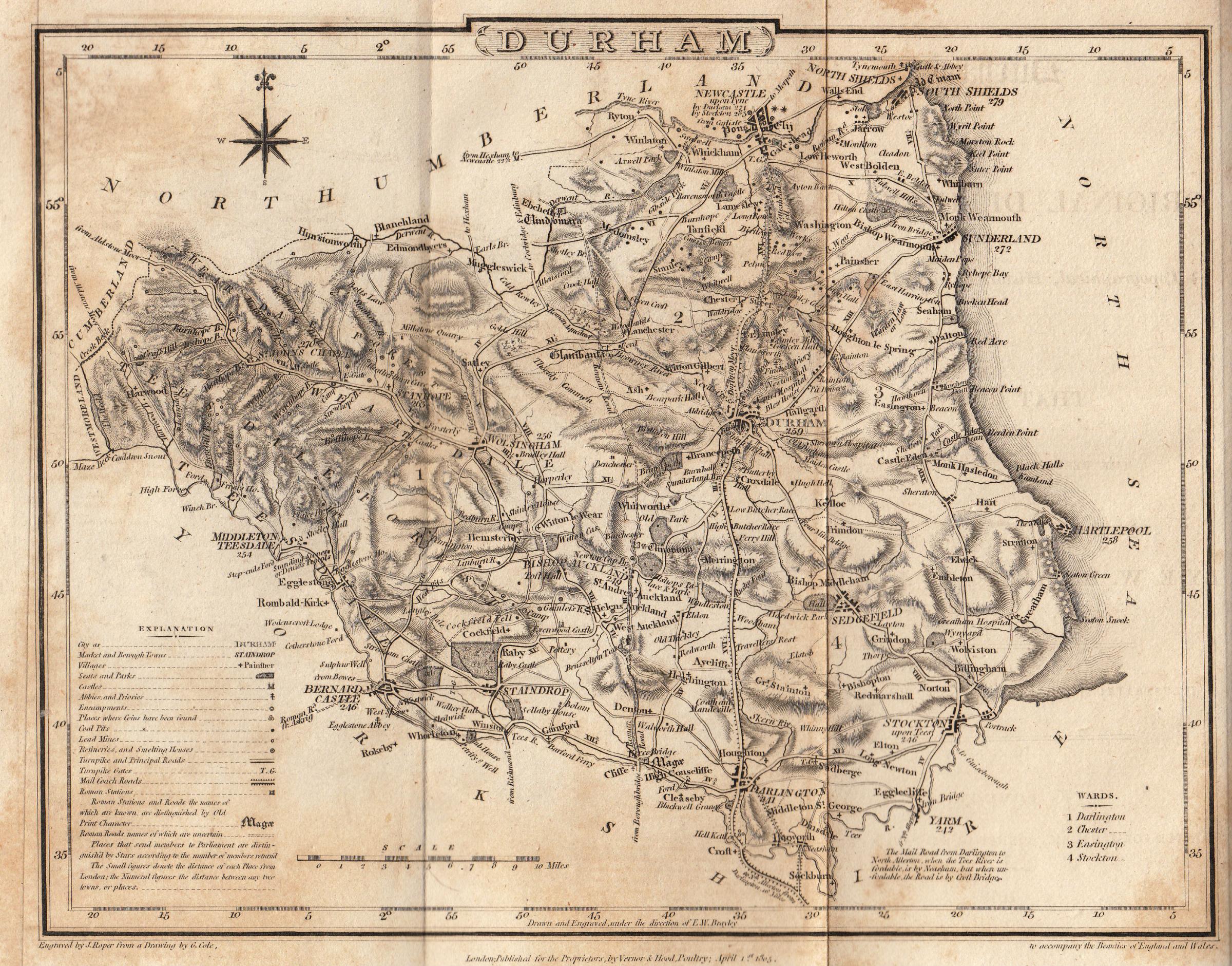 Old Maps Of Darlington 1805 Map Of County Durham - 20 Years Before The Stockton And Darlington  Railway | The Northern Echo